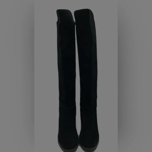 New lucky brand women’s TWYNKL boots, knee-high black suede black size 8